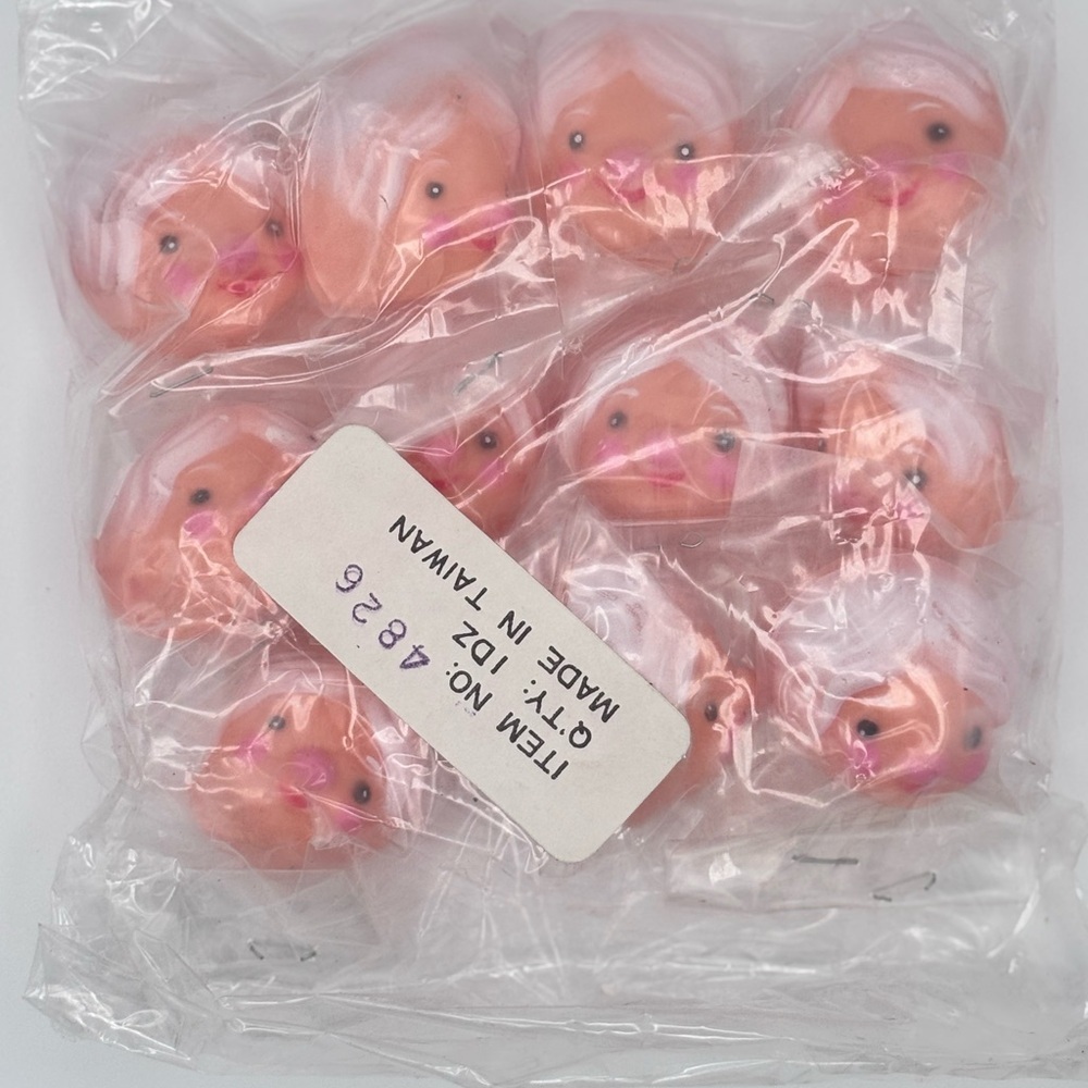Vintage Plastic Doll Heads Craft Supplies Made in Taiwan